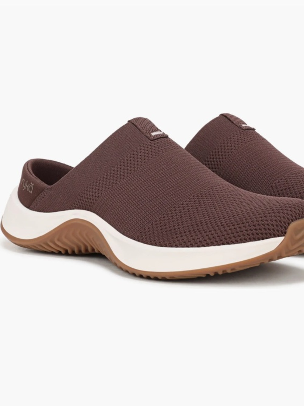 Ryka Wide Chestnut Brown Knit Slip-Ons - NWT, size 6W